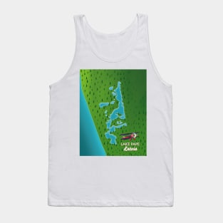 Lake Pape Latvia map Tank Top